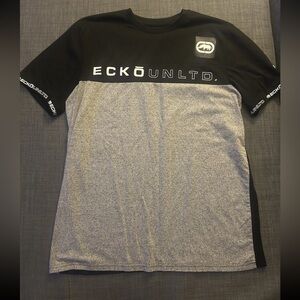 Ecko Unlimited Black and Gray Short Sleeve Tee